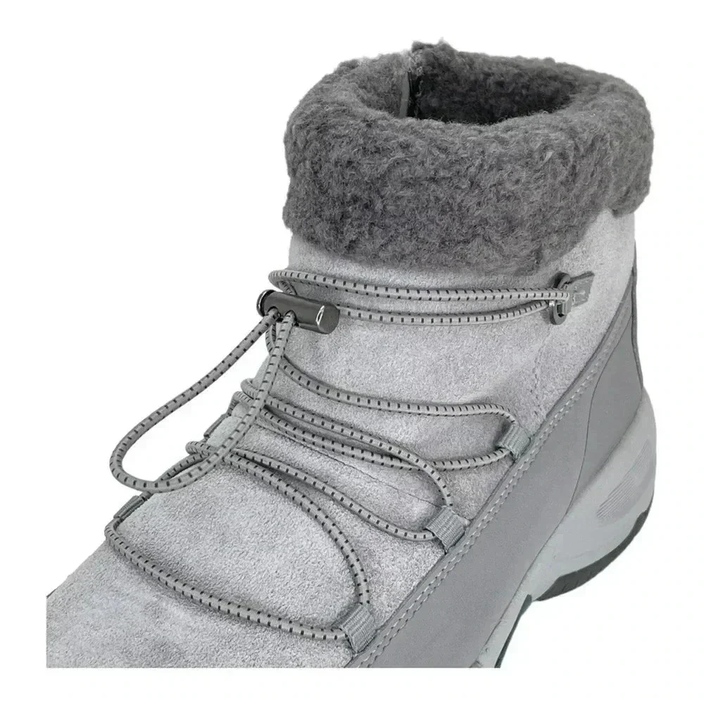 Easy Spirit Voyage Grey Leather Insulated Womens Ankle Boots Size 6M